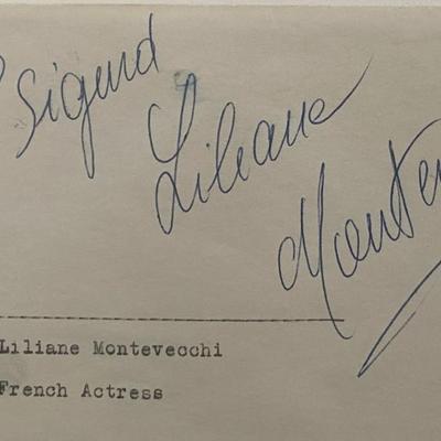 Liliane Montevecchi signed note