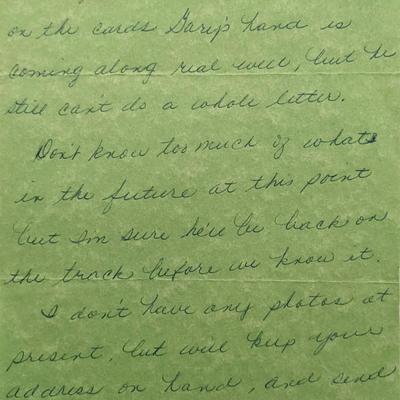 Sally Struthers handwritten letter