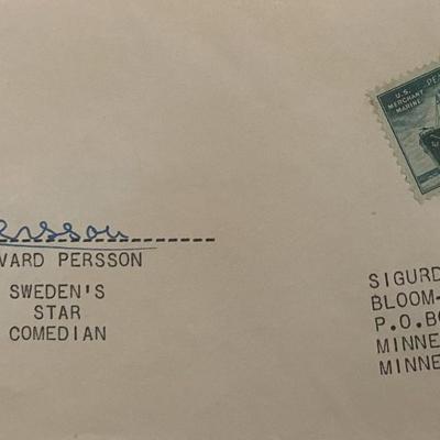 Swedish actor Edvard Persson  signed 1947 cover