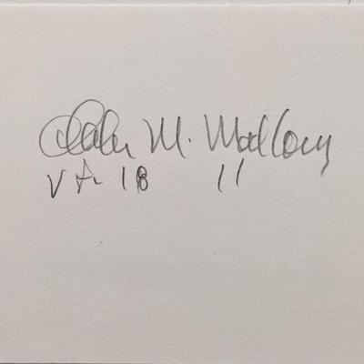 WW2 Navy Ace Charles H. Mallory original signature