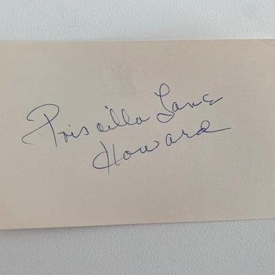 The Lane Sisters singer Priscilla Lane Howard original signature