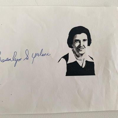Nobel Prize winner Rosalyn S. Yalow original signature