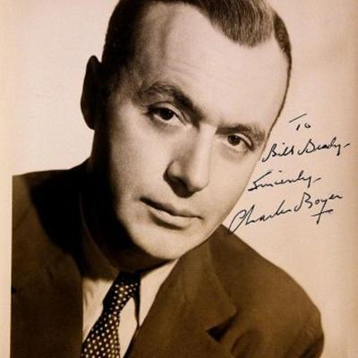 Charles Boyer signed portrait photo 
