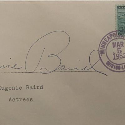 Eugenie Baird signed 1952 cover