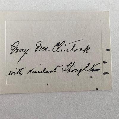 Author Gray McClintock original signature