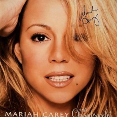 Mariah Carey signed "Charmbracelet" album poster