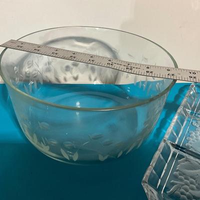 Crystal Bowl and 3 section Platter