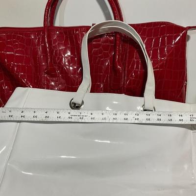 Red Elizabeth Arden Oversized Tote, Plus White Tote