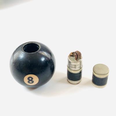 Lot 517: Vintage Eight Ball Lighter, Salem and Winston Cigarettes Branded Lighters, Pipe,Ashtray and More