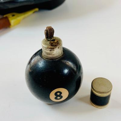 Lot 517: Vintage Eight Ball Lighter, Salem and Winston Cigarettes Branded Lighters, Pipe,Ashtray and More
