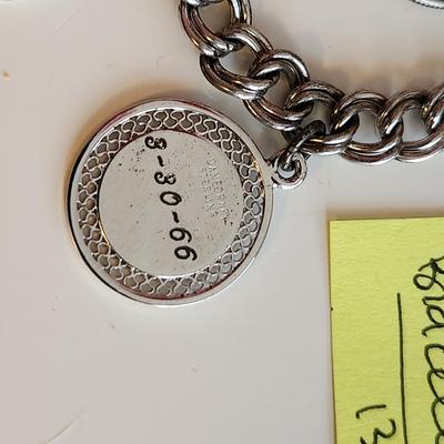 Sterling Initial Bracelet and Metal Heart Bracelet