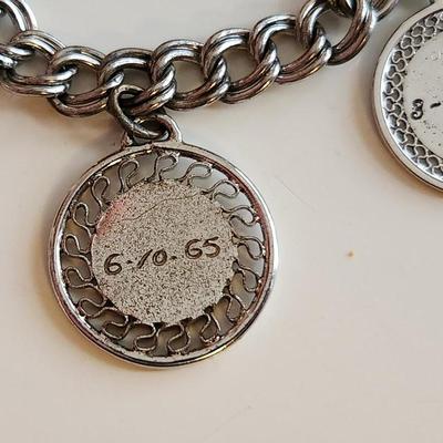 Sterling Initial Bracelet and Metal Heart Bracelet