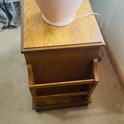 PEACH LAMP AND MATCHING PHONE WITH SIDE TABLE CABINET
