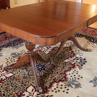 Mahogany Double Pedestal Butterfly Leaf Dining Table