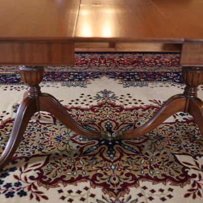 Mahogany Double Pedestal Butterfly Leaf Dining Table