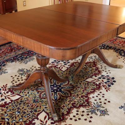 Mahogany Double Pedestal Butterfly Leaf Dining Table