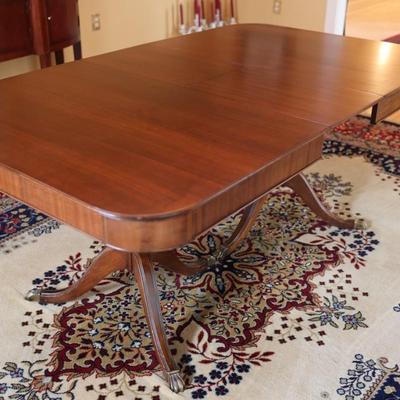 Mahogany Double Pedestal Butterfly Leaf Dining Table