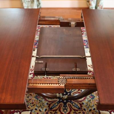 Mahogany Double Pedestal Butterfly Leaf Dining Table