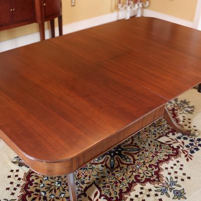 Mahogany Double Pedestal Butterfly Leaf Dining Table