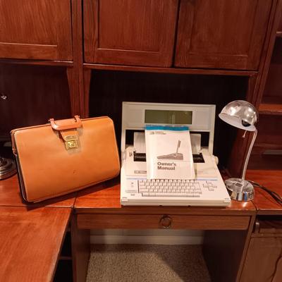 SMITH CORONA PERSONAL WORD PROCESSOR, BRIEFCASE AND DESK LAMP