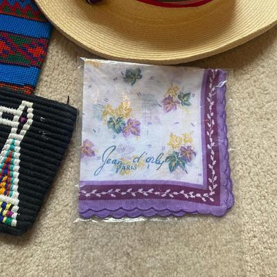 LADYS HAT, HAND BAG, UMBRELLA, COIN PURSES/MAKE-UP BAGS