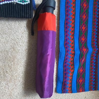LADYS HAT, HAND BAG, UMBRELLA, COIN PURSES/MAKE-UP BAGS