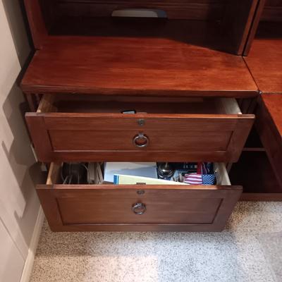 8 PIECE ASHLEY FURNITURE PARTNER OR EXECUTIVE DESK