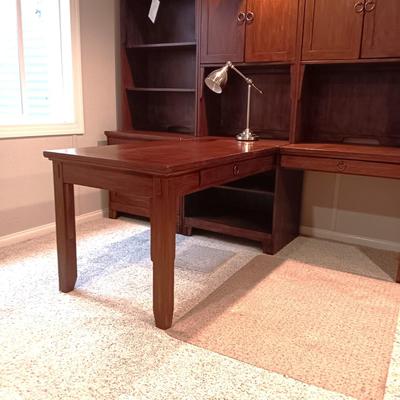 8 PIECE ASHLEY FURNITURE PARTNER OR EXECUTIVE DESK