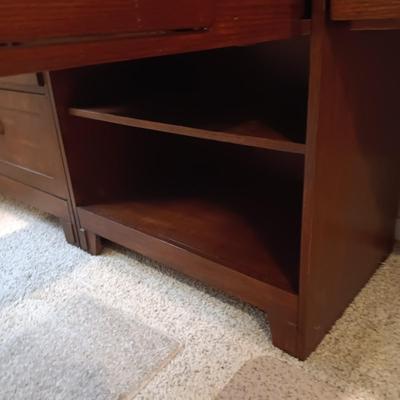 8 PIECE ASHLEY FURNITURE PARTNER OR EXECUTIVE DESK