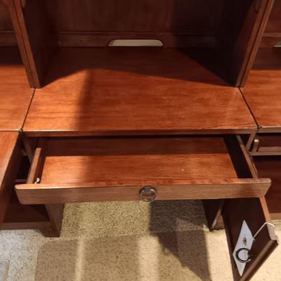 8 PIECE ASHLEY FURNITURE PARTNER OR EXECUTIVE DESK