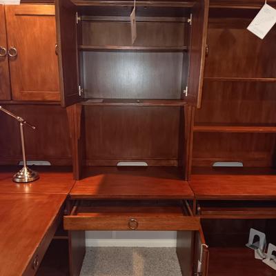 8 PIECE ASHLEY FURNITURE PARTNER OR EXECUTIVE DESK