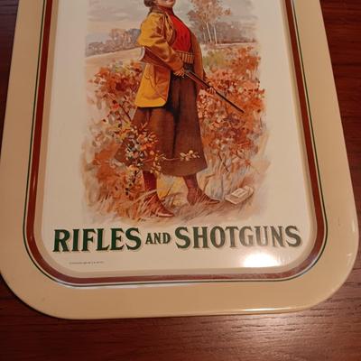 REMINGTON TRAY AND TIN SIGN