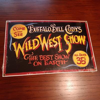 CERVEZA PACIFICO TRAY AND HEAVY THICK BUFFALO BILL CODY SIGN