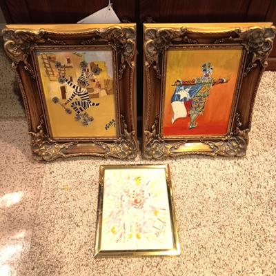 ORIGINAL OILS OF HANO AND PETE CONKLIN, ACTUAL CLOWNS BY WM A FOOTE