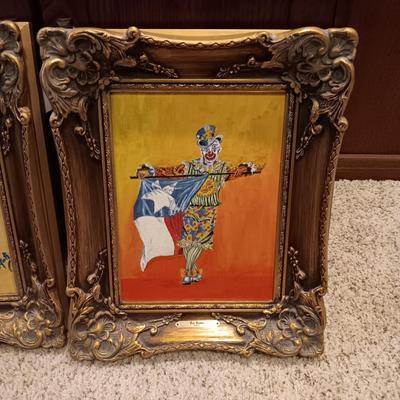 ORIGINAL OILS OF HANO AND PETE CONKLIN, ACTUAL CLOWNS BY WM A FOOTE