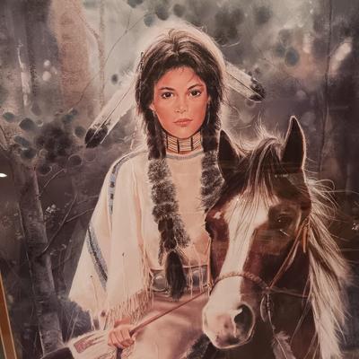 SIGNED PICTURE OF NATIVE AMERICAN GIRL BY MAIJA