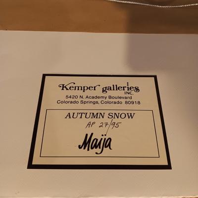 SIGNED AND NUMBERED PICTURE WITH COA "AUTUMN SNOW" BY MAIJA