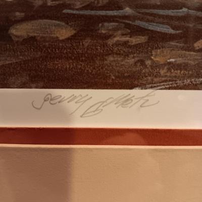 "PROSPECTING FOR CATTLE RANGE" AND SIGNED PICTURE WITH A WESTERN THEME