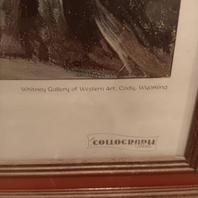 "PROSPECTING FOR CATTLE RANGE" AND SIGNED PICTURE WITH A WESTERN THEME
