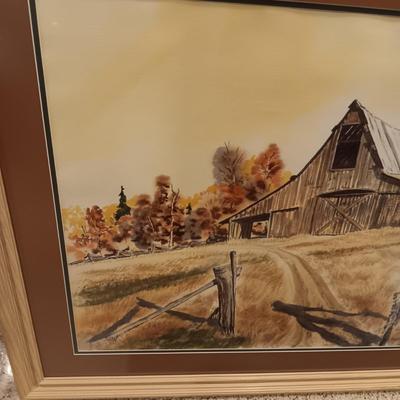 LARGE SIGNED PICTURE BY RUDGE AND MIRRORED PICTURE BY REMINGTON