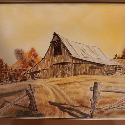 LARGE SIGNED PICTURE BY RUDGE AND MIRRORED PICTURE BY REMINGTON