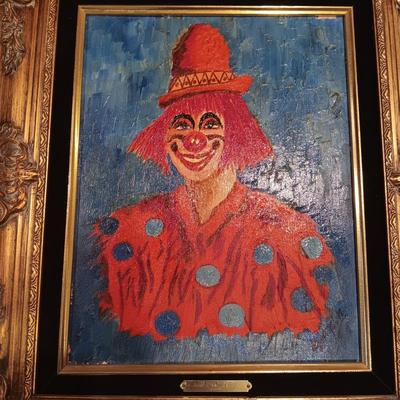 ORIGINAL OIL PAINTINGS BY WM A FOOTE OF ACTUAL CLOWNS