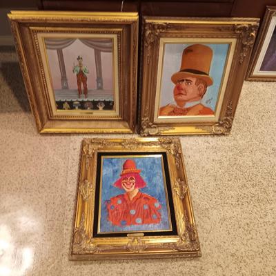 ORIGINAL OIL PAINTINGS BY WM A FOOTE OF ACTUAL CLOWNS