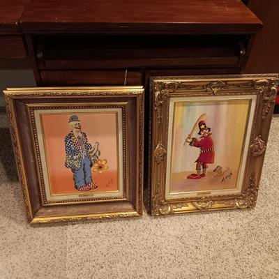 ORIGINAL OIL PAINTINGS BY WM A FOOTE OF ACTUAL CLOWNS