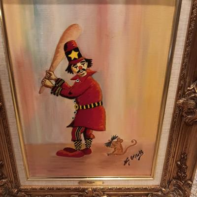 ORIGINAL OIL PAINTINGS BY WM A FOOTE OF ACTUAL CLOWNS