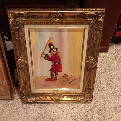 ORIGINAL OIL PAINTINGS BY WM A FOOTE OF ACTUAL CLOWNS