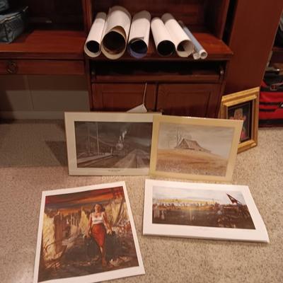 ROLLED POSTERS OF MOSTLY WAR PLANES AND OTHER PRINTS