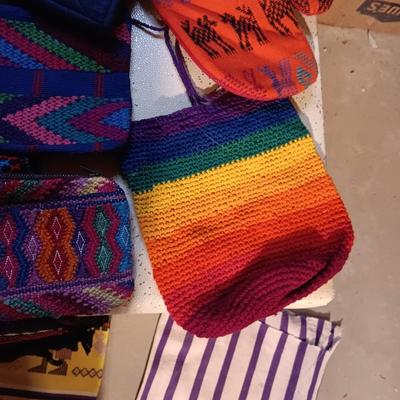 SMALL PURSES, PONCHO, 2 PIECE UNFINISHED OUTFIR AND MORE FROM MEXICO