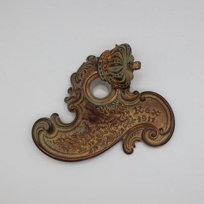 Antique Brass Rex 1911 Mardi Gras Inkwell