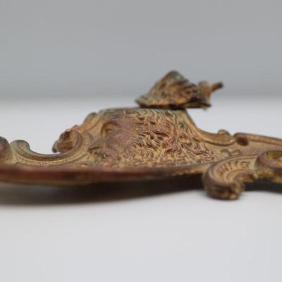 Antique Brass Rex 1911 Mardi Gras Inkwell